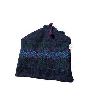 90s Vintage Igloos 100% Wool Knit Ski Beanie Hat Toboggan Snowboarding Purple